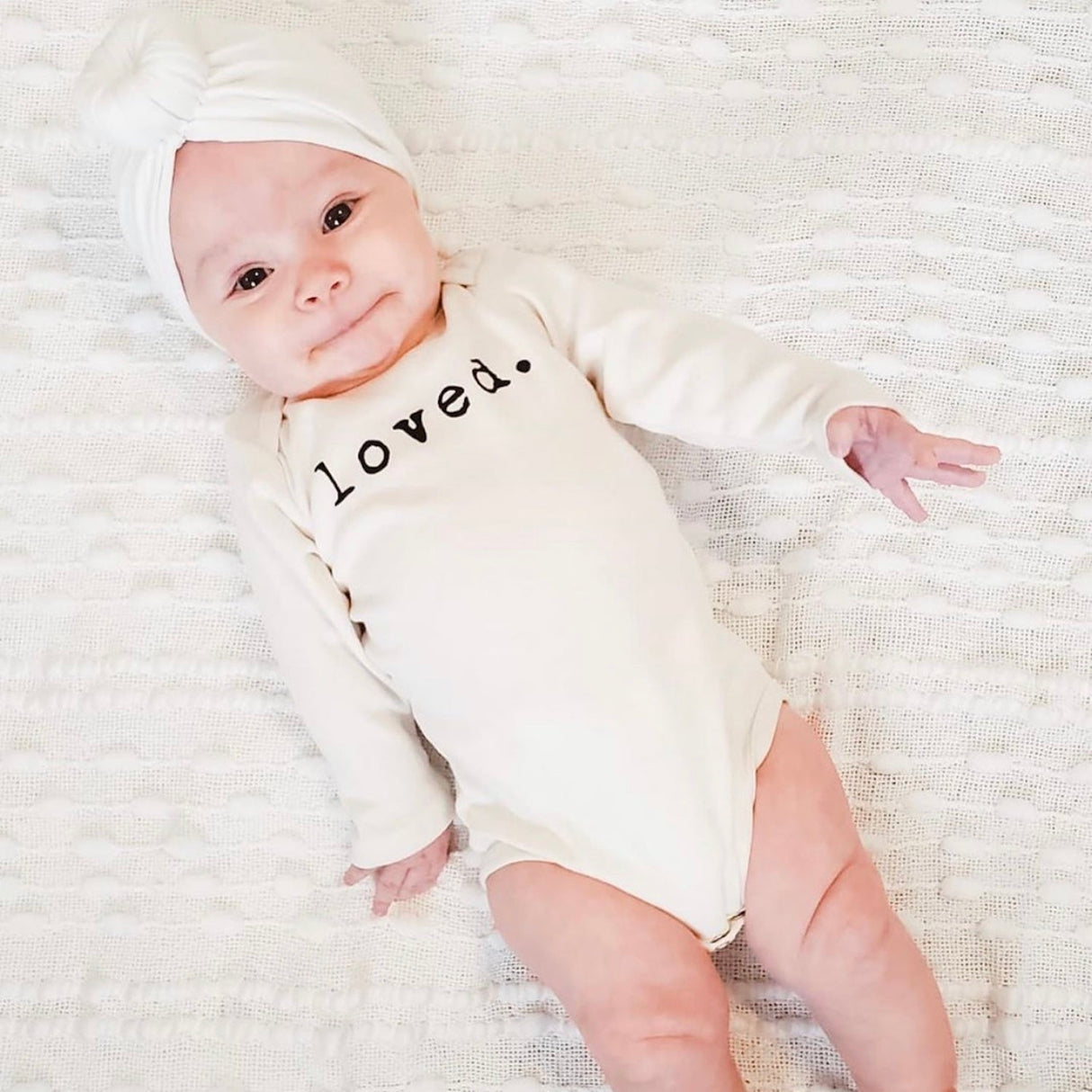 Loved. Organic Cotton Baby Bodysuit Long Sleeve - HoneyBug