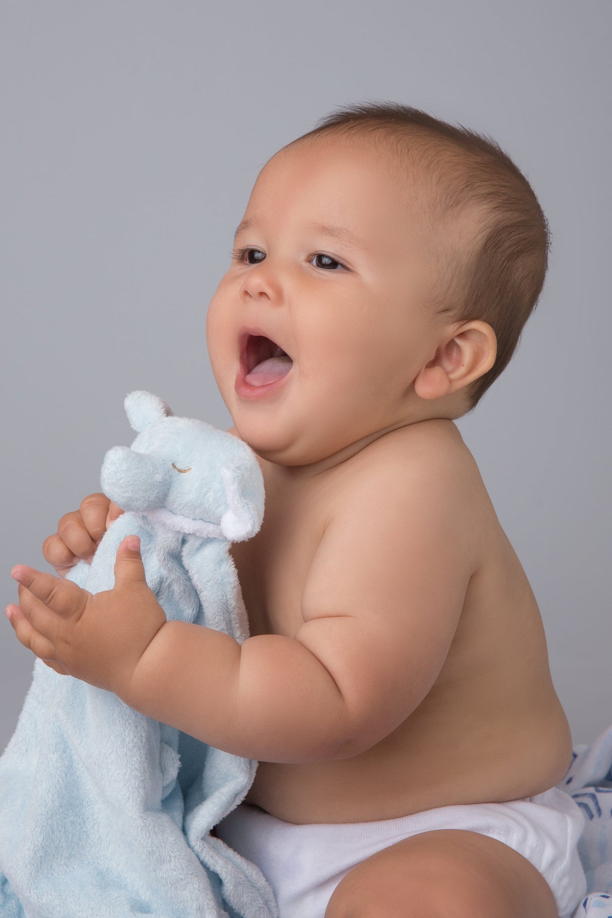 Lovie Blankie - Elephant Blue - HoneyBug