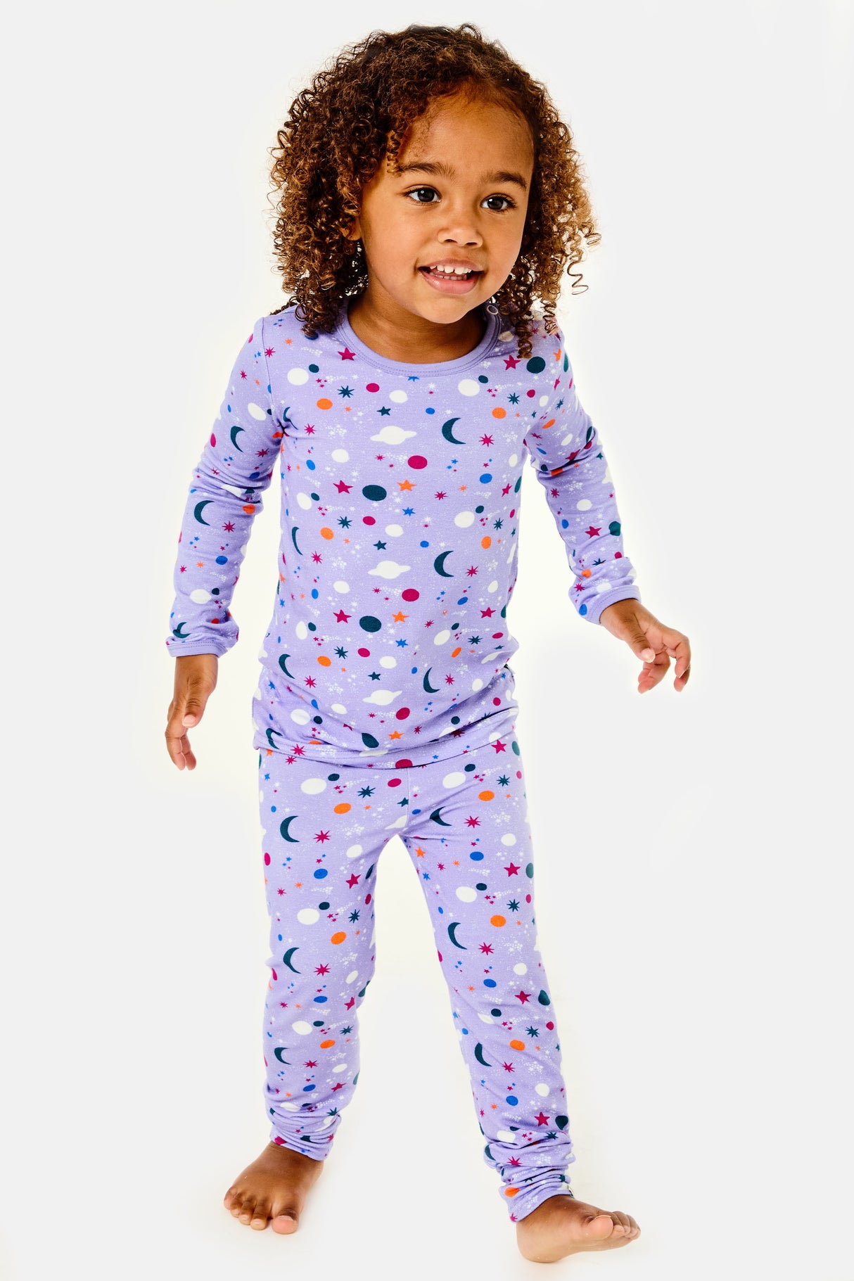 Long Sleeve Pajama Set - Luna Lavender - HoneyBug