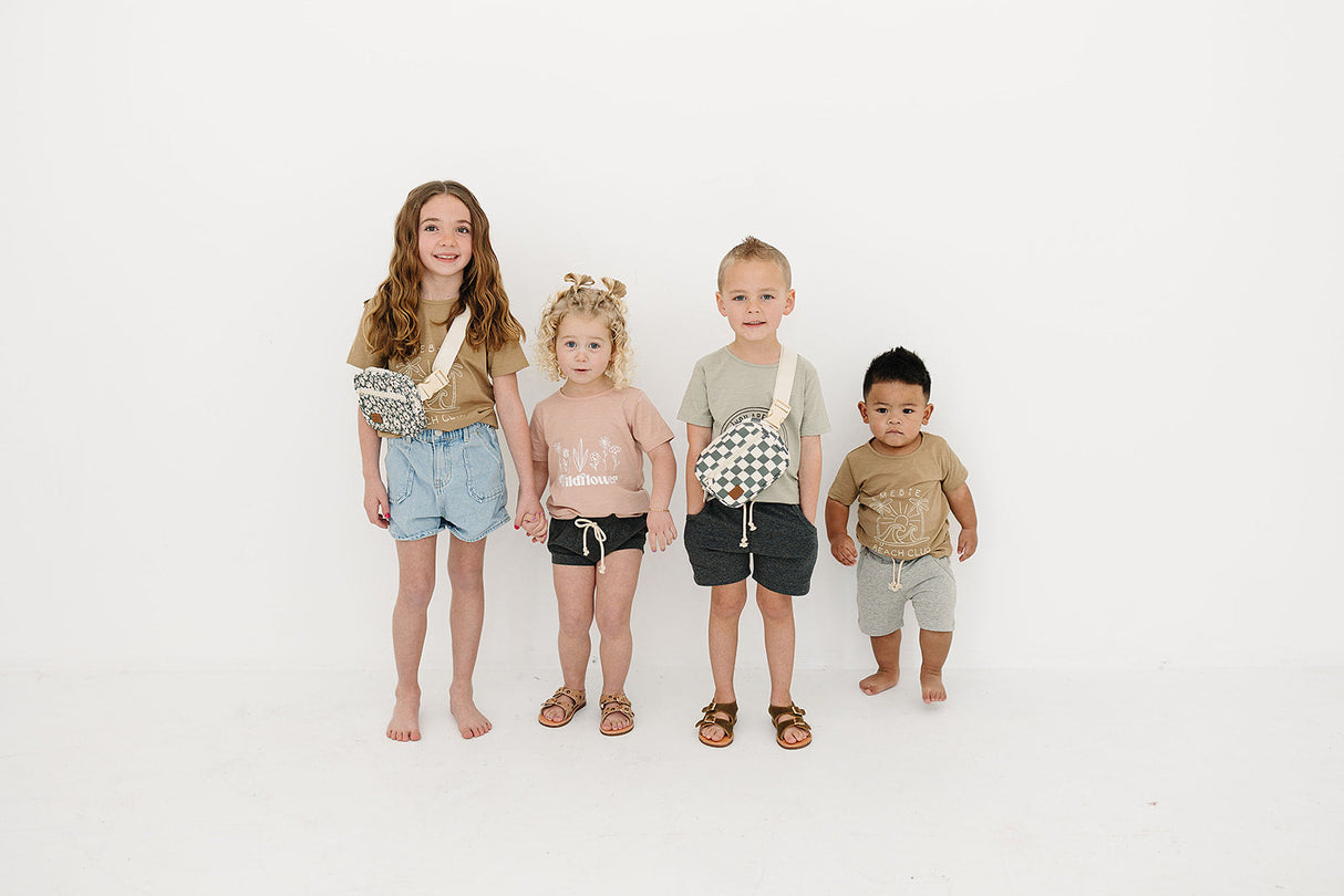 Green Checkered Mini Fanny Pack - HoneyBug