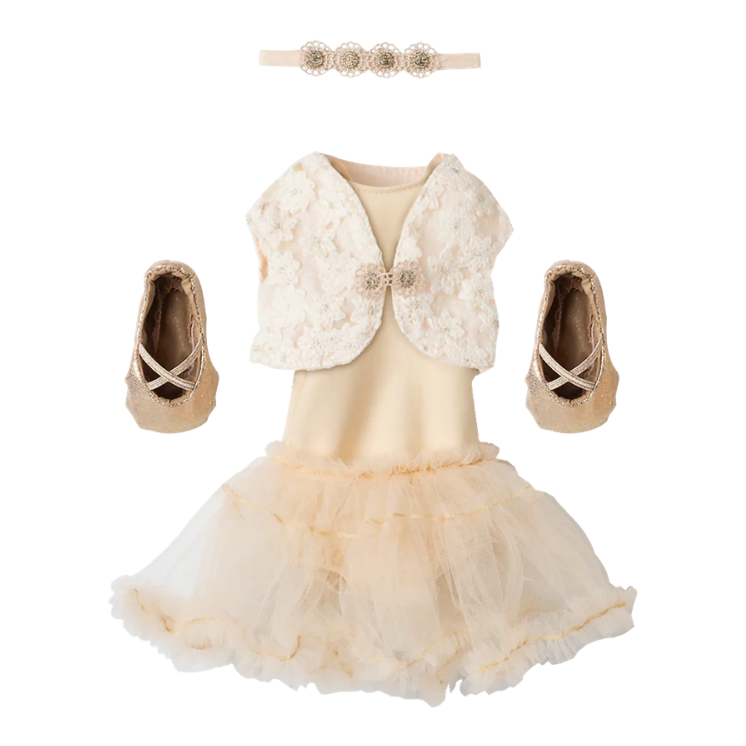 Ballet suit and skirt cream, Size 3