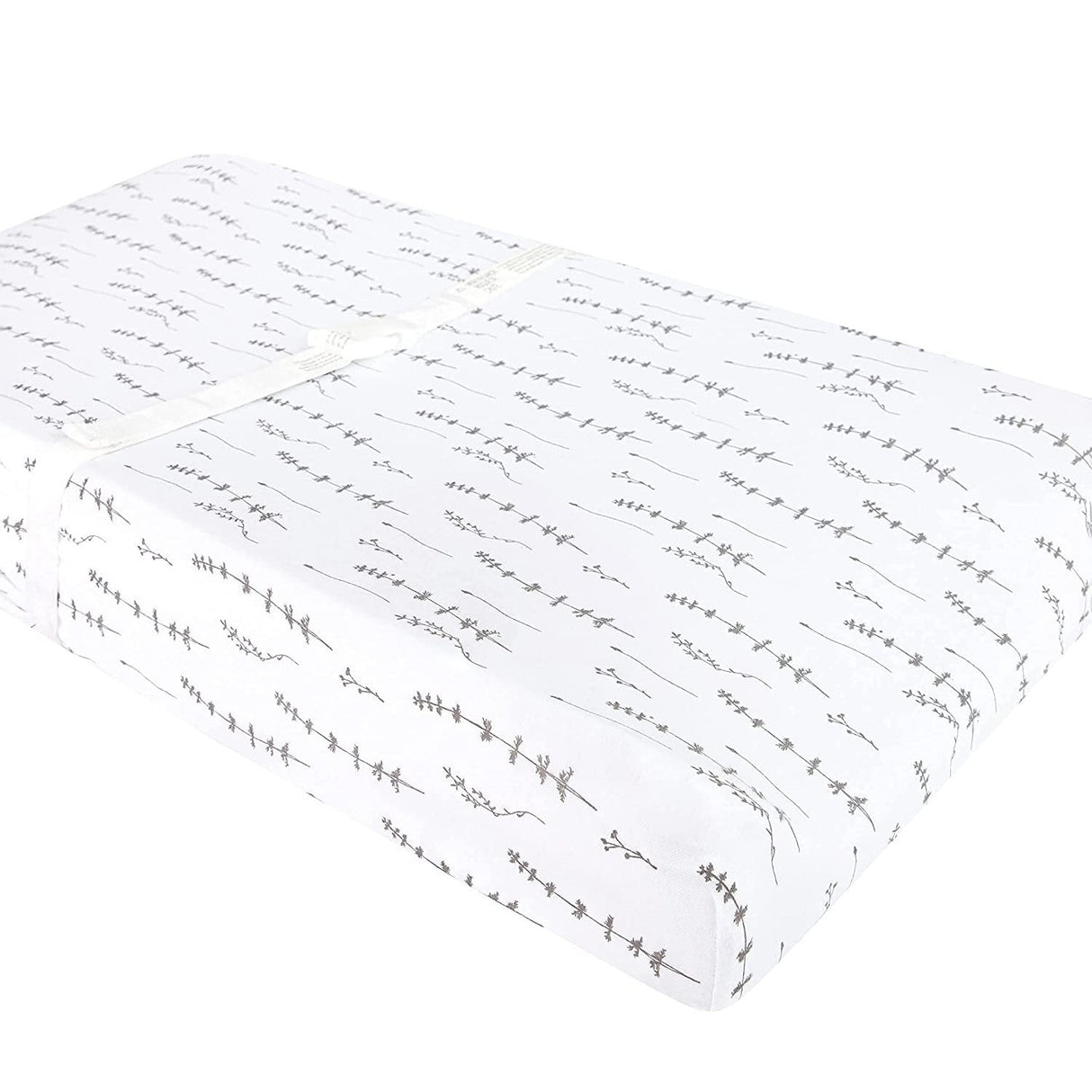 Changing Pad Cover | Cradle Sheet Set - Forest Grey Leaf & Floral - HoneyBug