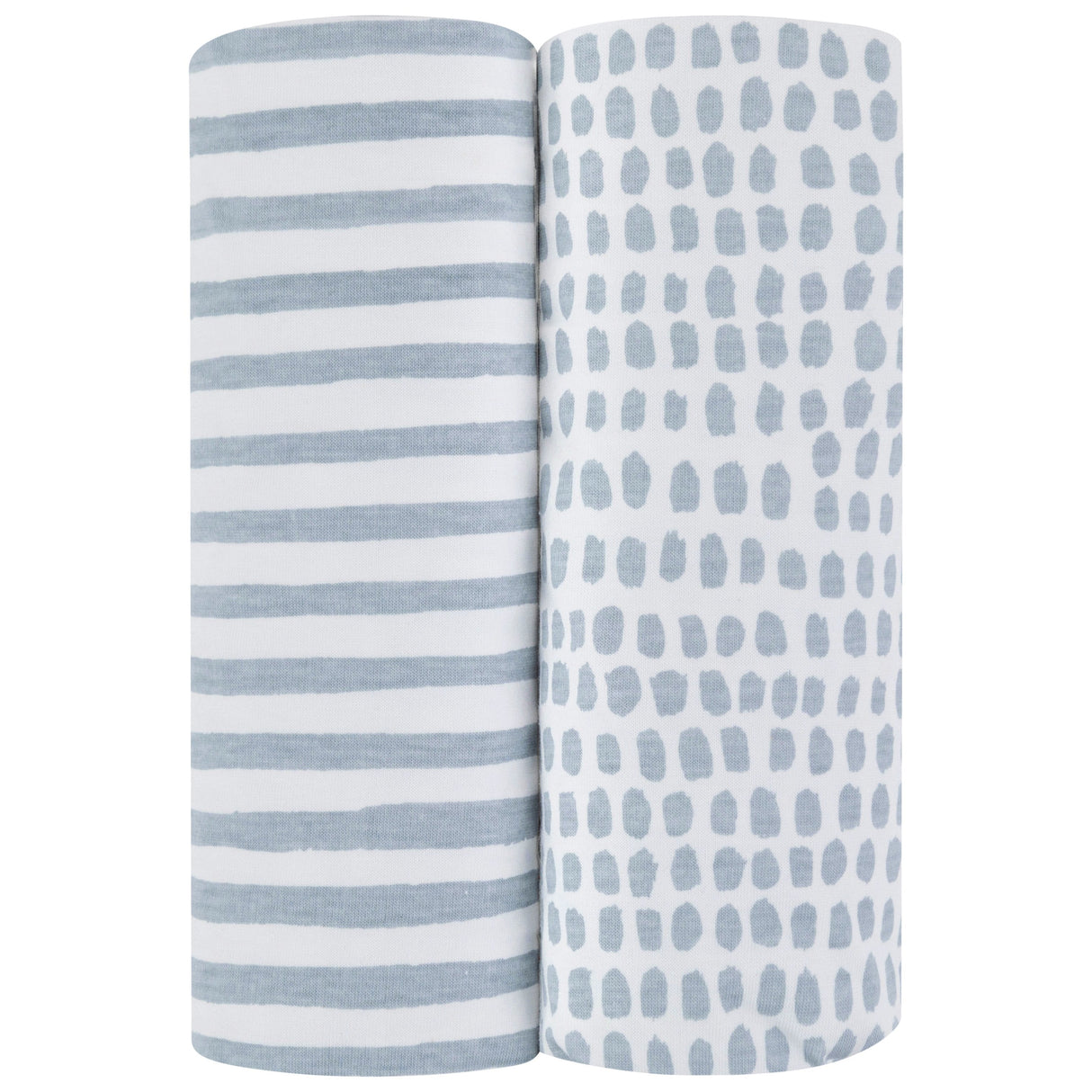 Waterproof Changing Pad Cover | Cradle Sheet Set - Misty Blue Stripes & Splash - HoneyBug
