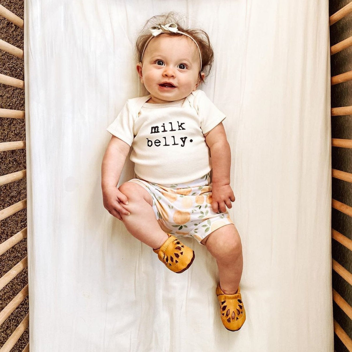 Milk Belly Organic Cotton Baby Bodysuit Short Sleeve - HoneyBug