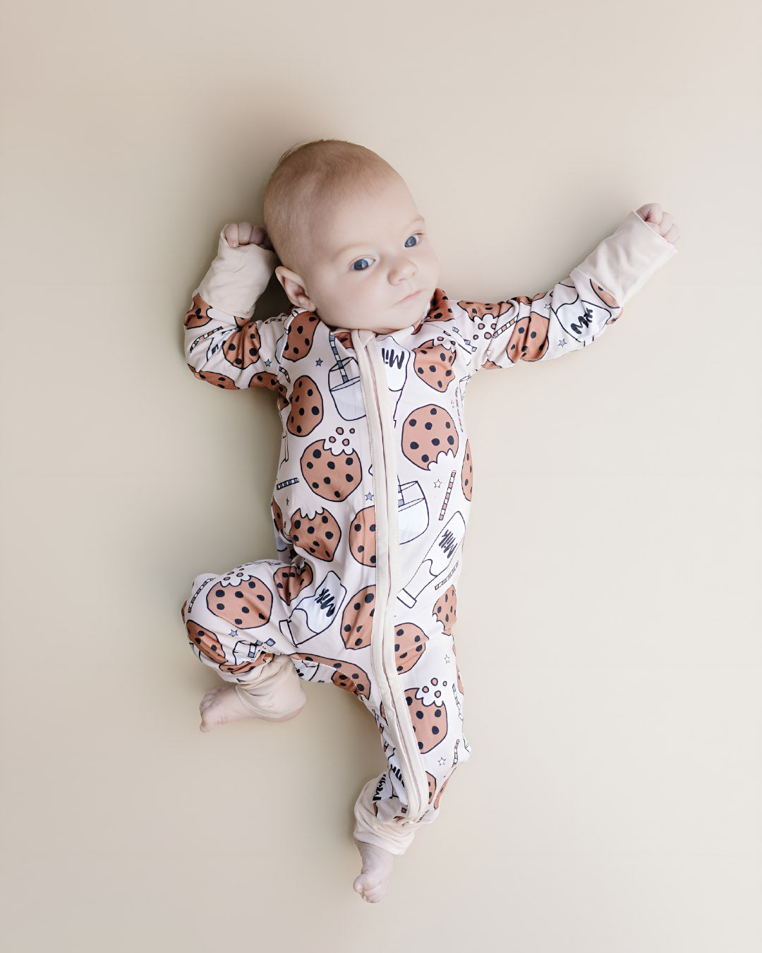 Bamboo Zip Romper | Milk & Cookies - HoneyBug