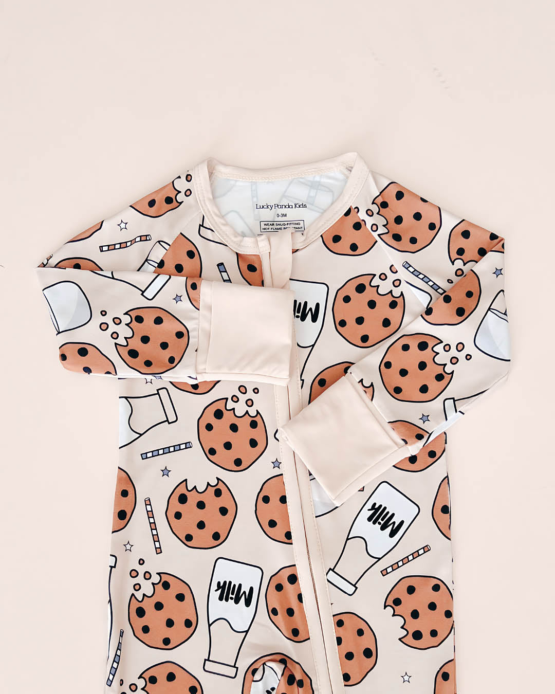 Bamboo Zip Romper | Milk & Cookies - HoneyBug