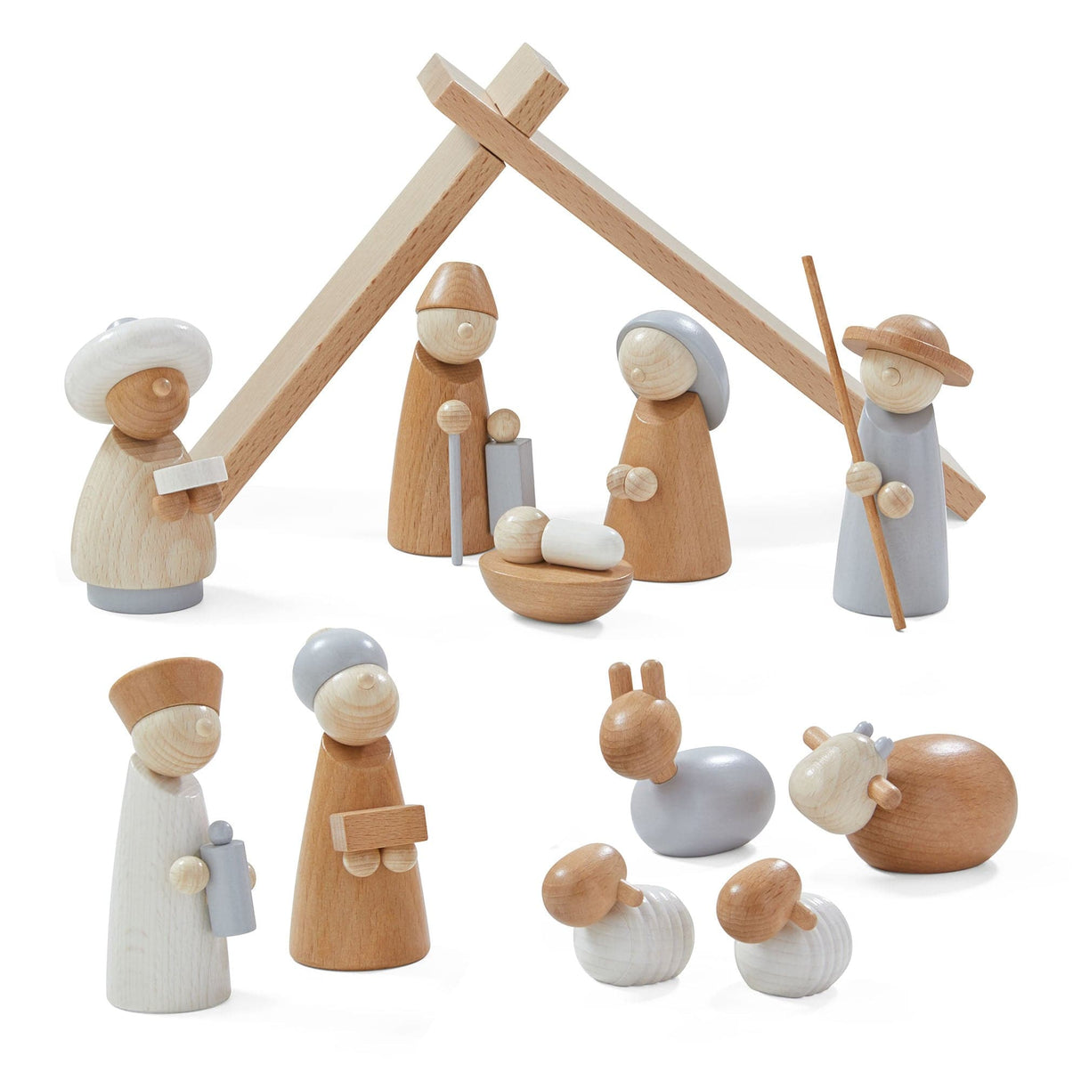 Natural Wood Nativity Set - HoneyBug