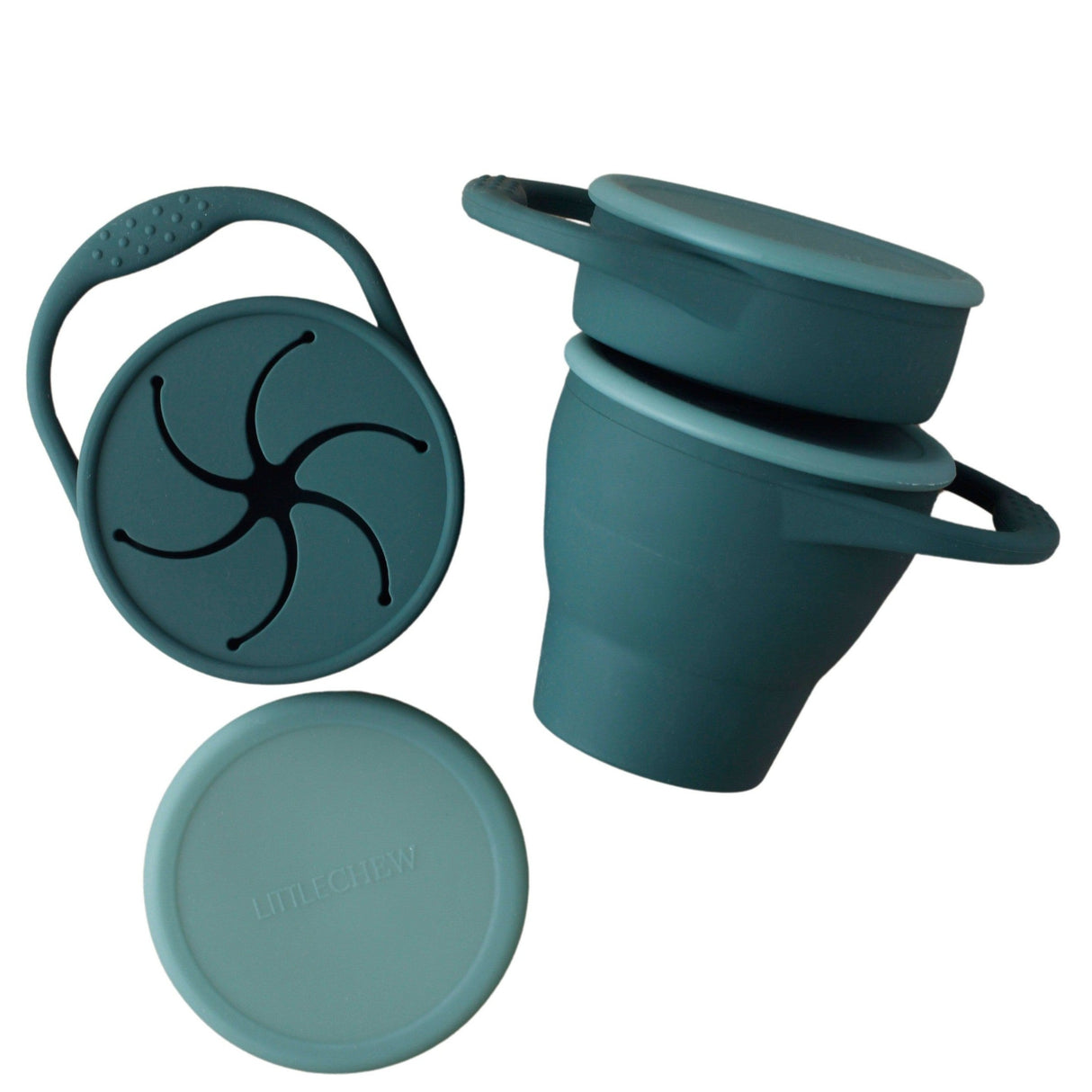 Foldable Silicone Snack Cup - Pine - HoneyBug