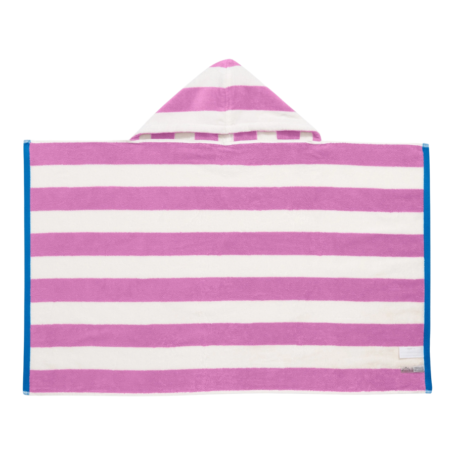 Kids Lilac White Stripe Hoodie Towel - HoneyBug