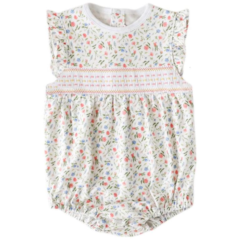 Pink Madison Smocked Bubble - HoneyBug