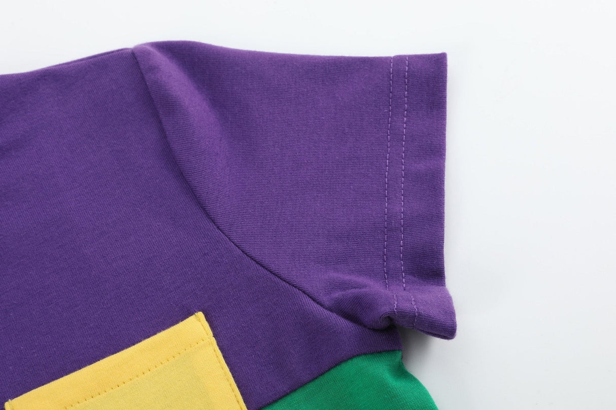 Purple, Green and Gold Mardi Gras Short and Shirt Set