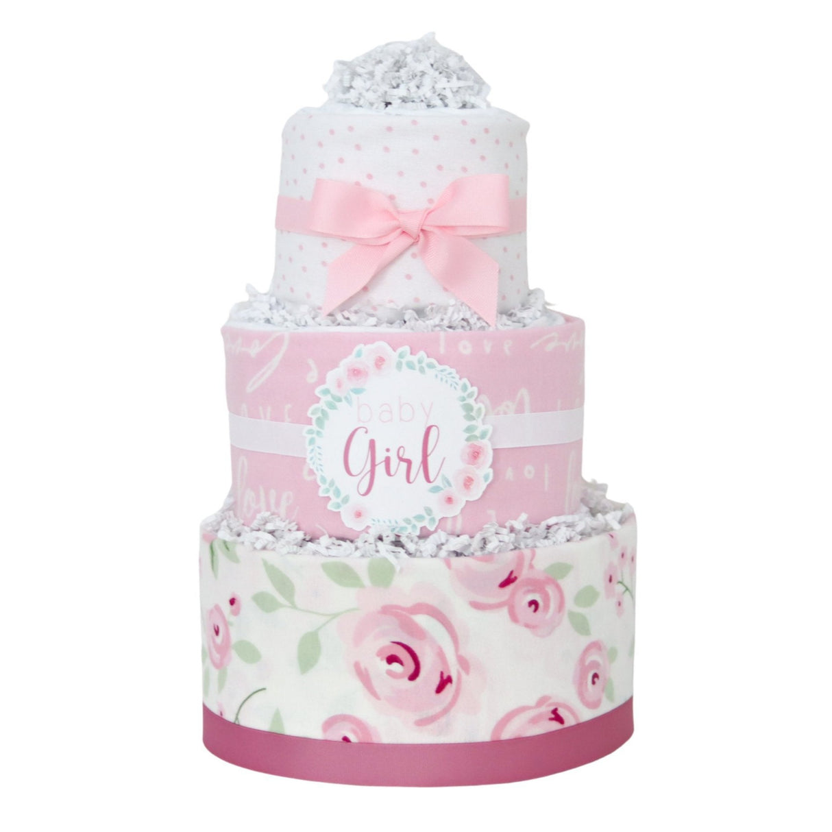 Rose Diaper Cake - HoneyBug