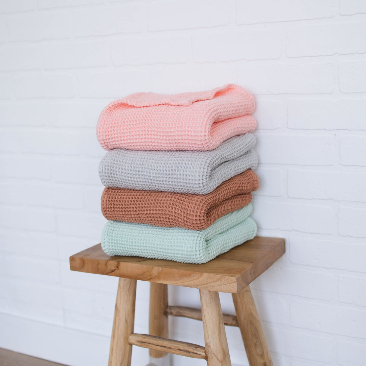 Rose Pink Waffle Baby Blanket