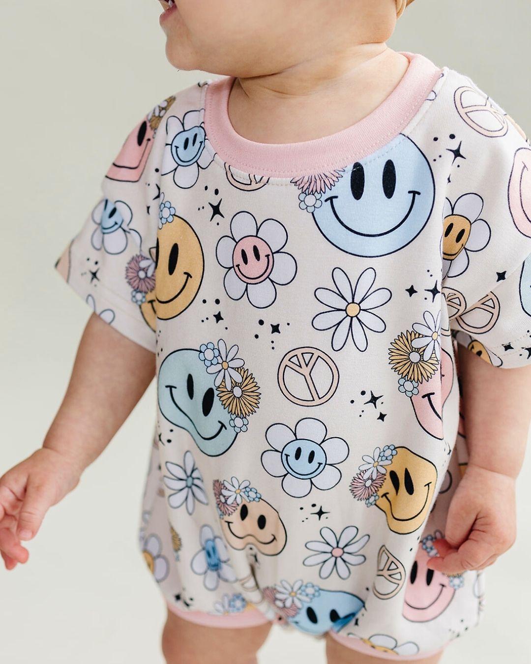 Short Sleeve Bubble Romper | Groovy Girl - HoneyBug