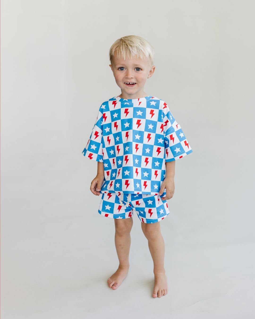 Shorts Set | Checks & Stars - HoneyBug