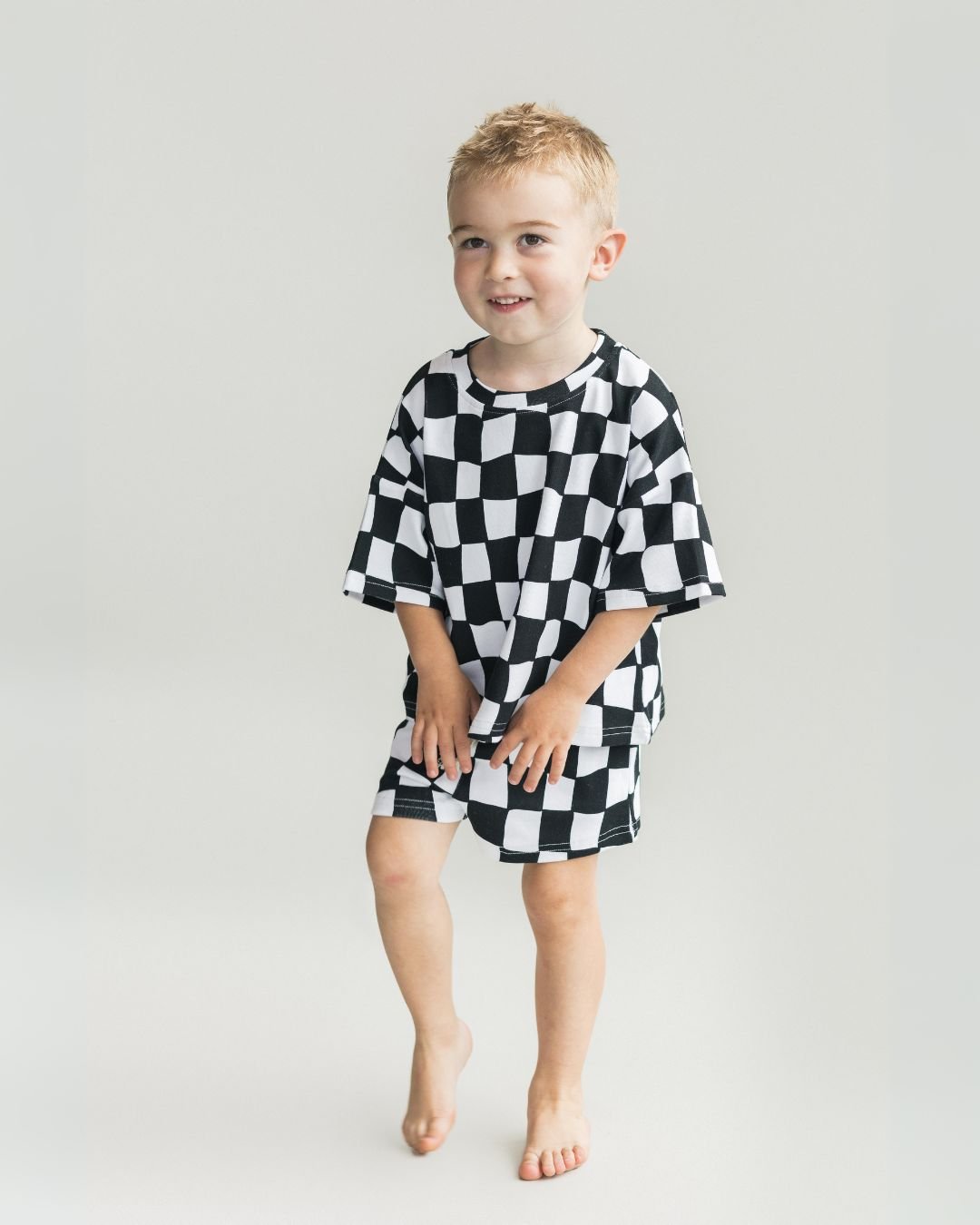 Shorts Set | Wavy Checkered - HoneyBug