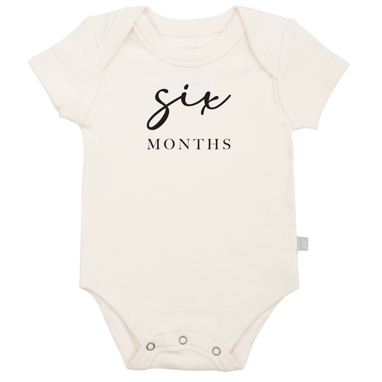 graphic bodysuit | six months milestone charcoal - HoneyBug