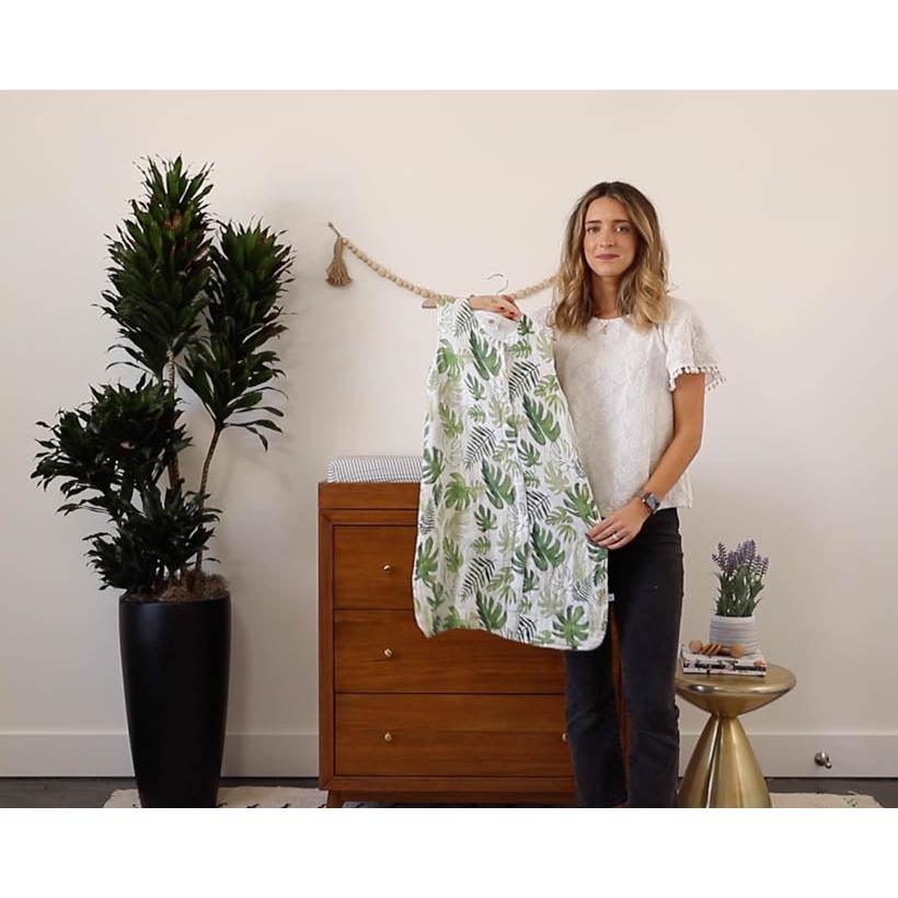 Cotton Muslin Sleep Bag - Watercolor Roses - HoneyBug