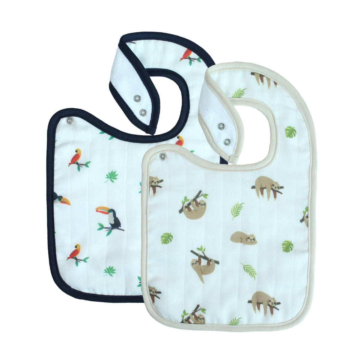 Sloth & Toucan Bib Set - HoneyBug