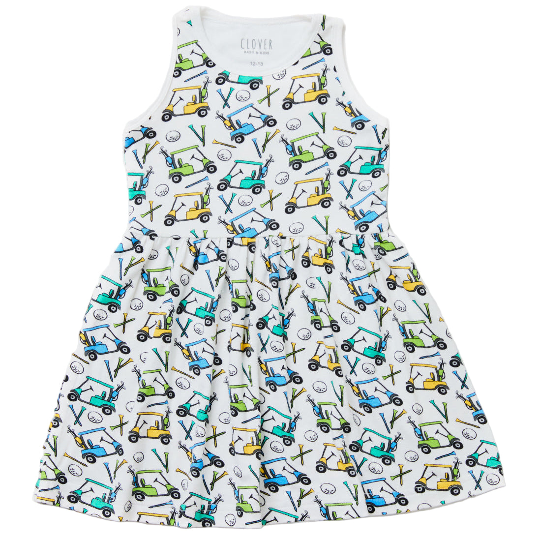 Stretchy Sleeveless Twirl Dress - Golf - HoneyBug