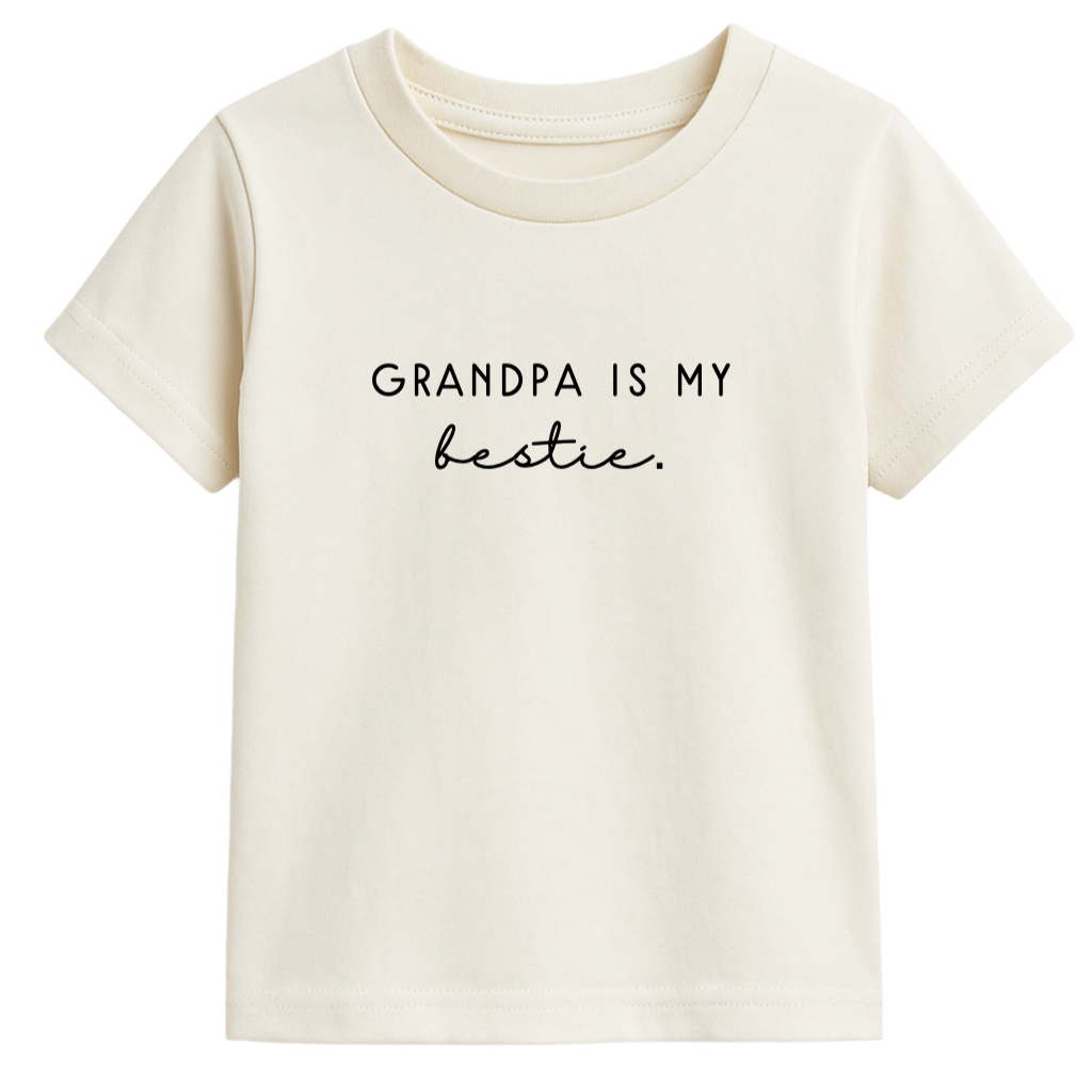 Grandpa is My Bestie Organic Cotton Kids Graphic Tee - HoneyBug