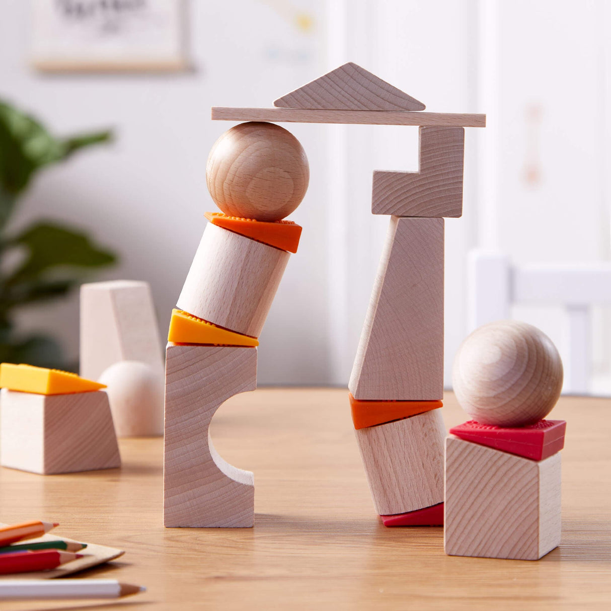Teetering Towers Wooden Blocks - HoneyBug