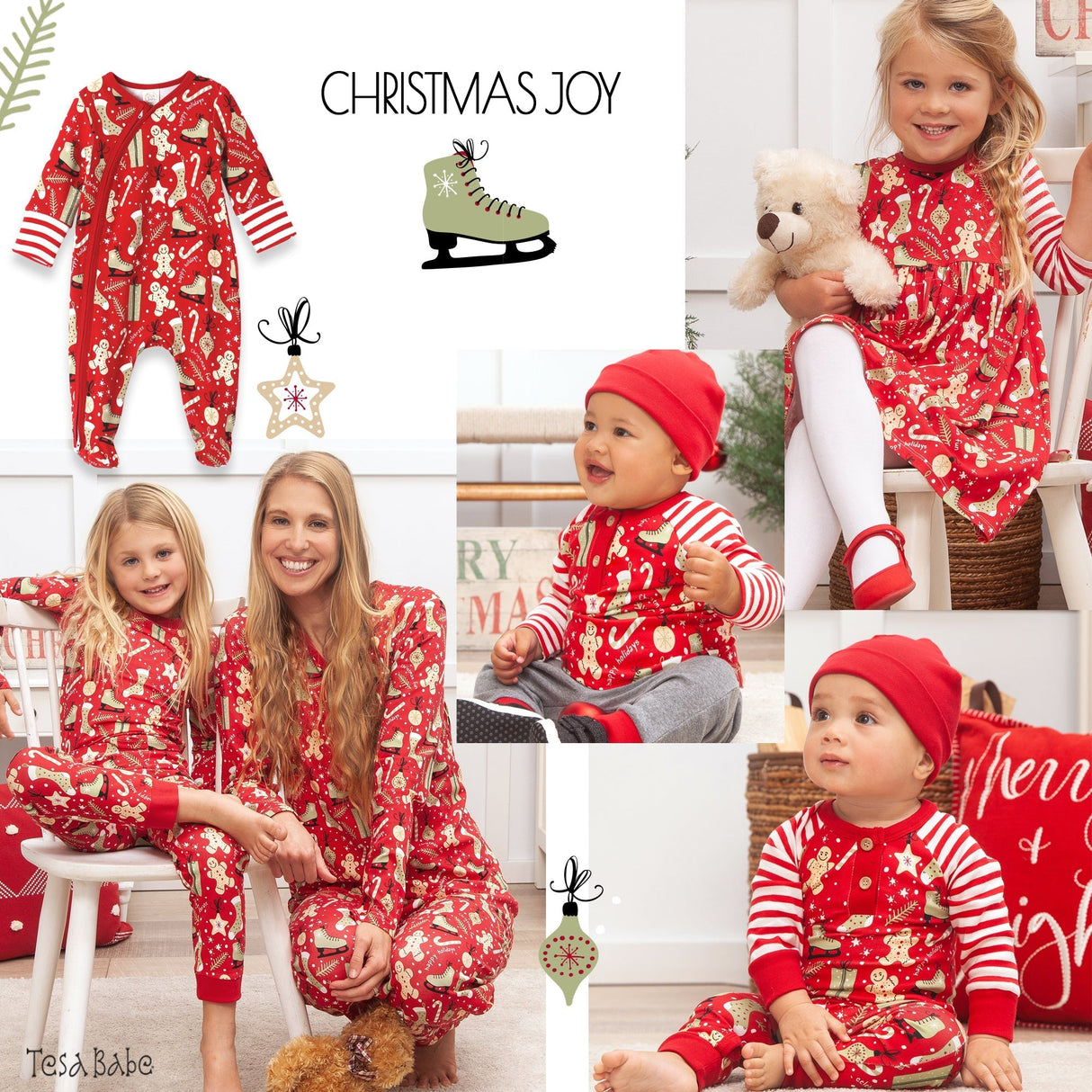 Christmas Collage Bamboo Cotton Boys Set - HoneyBug