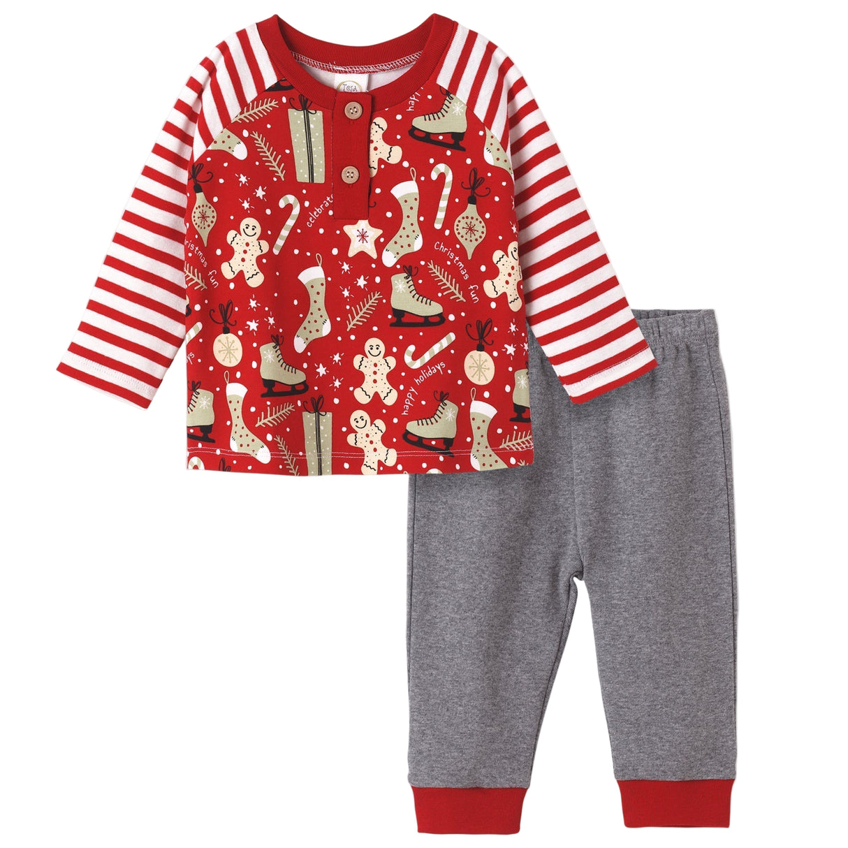 Christmas Collage Bamboo Cotton Boys Set - HoneyBug