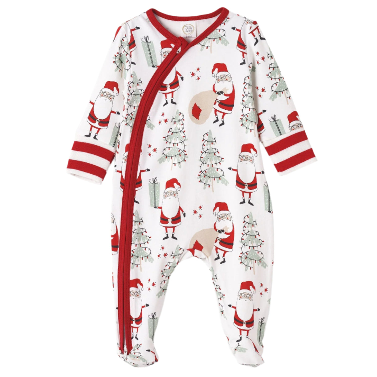 Christmas Santa Bamboo Zipper Romper - HoneyBug