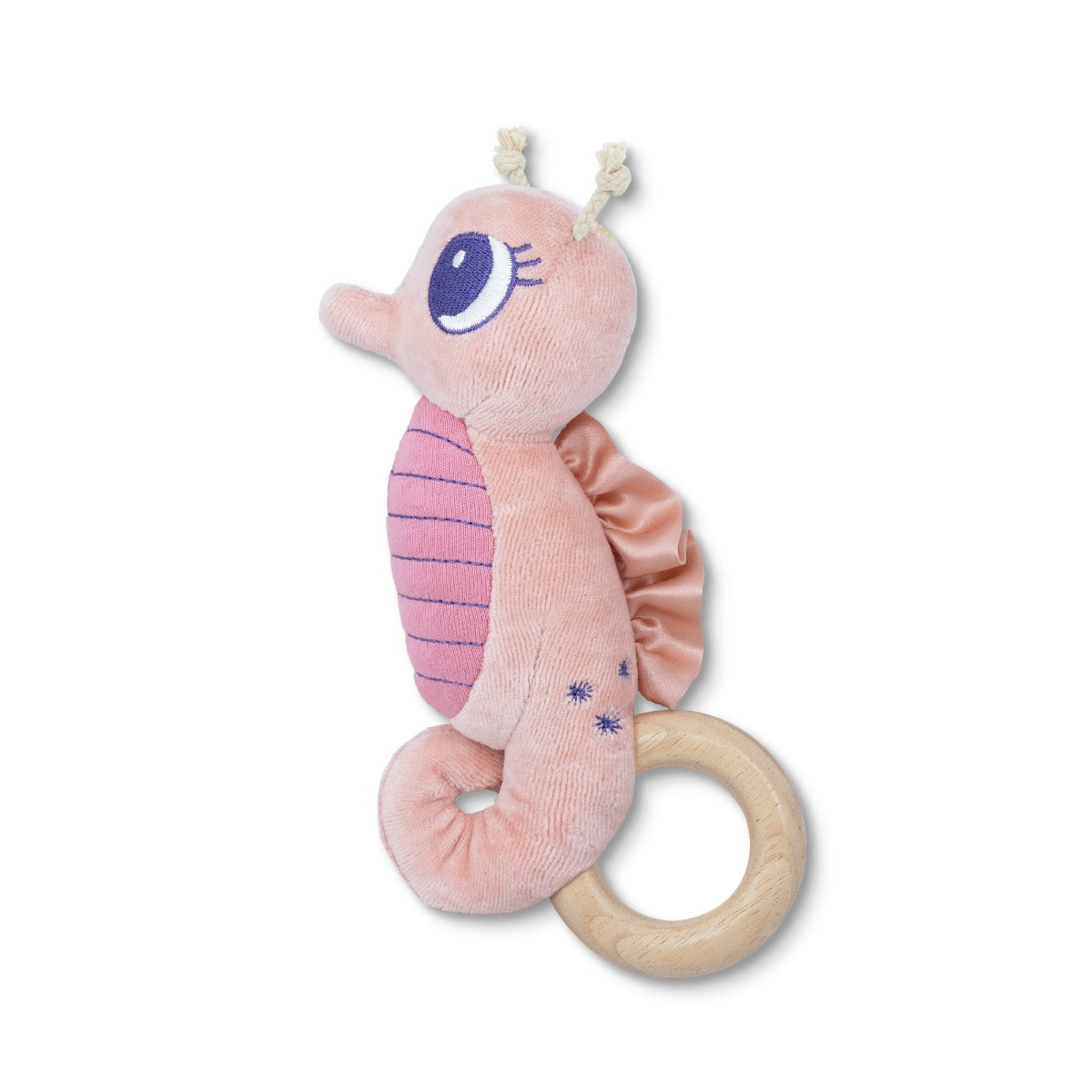 Pink Seahorse Teething Rattle - HoneyBug