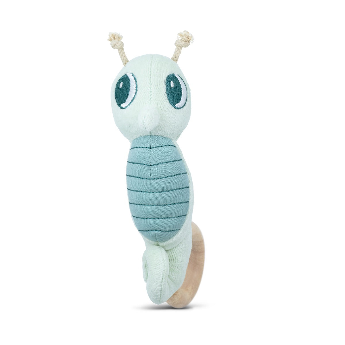 Teal Seahorse Teething Rattle - HoneyBug