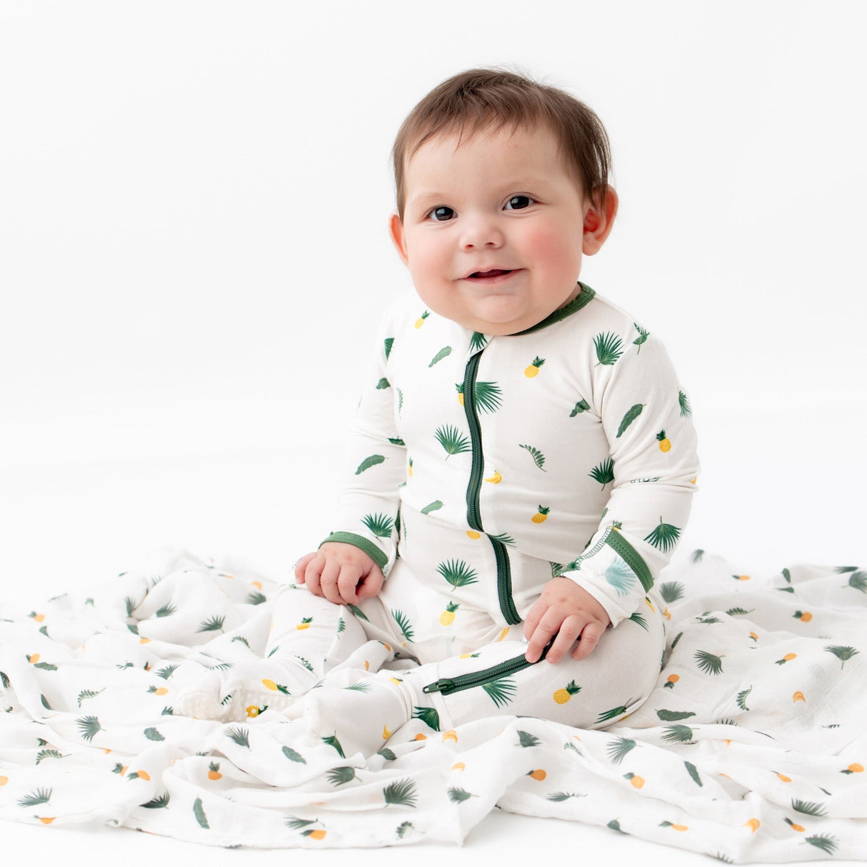 Tropical Palms Swaddle - HoneyBug