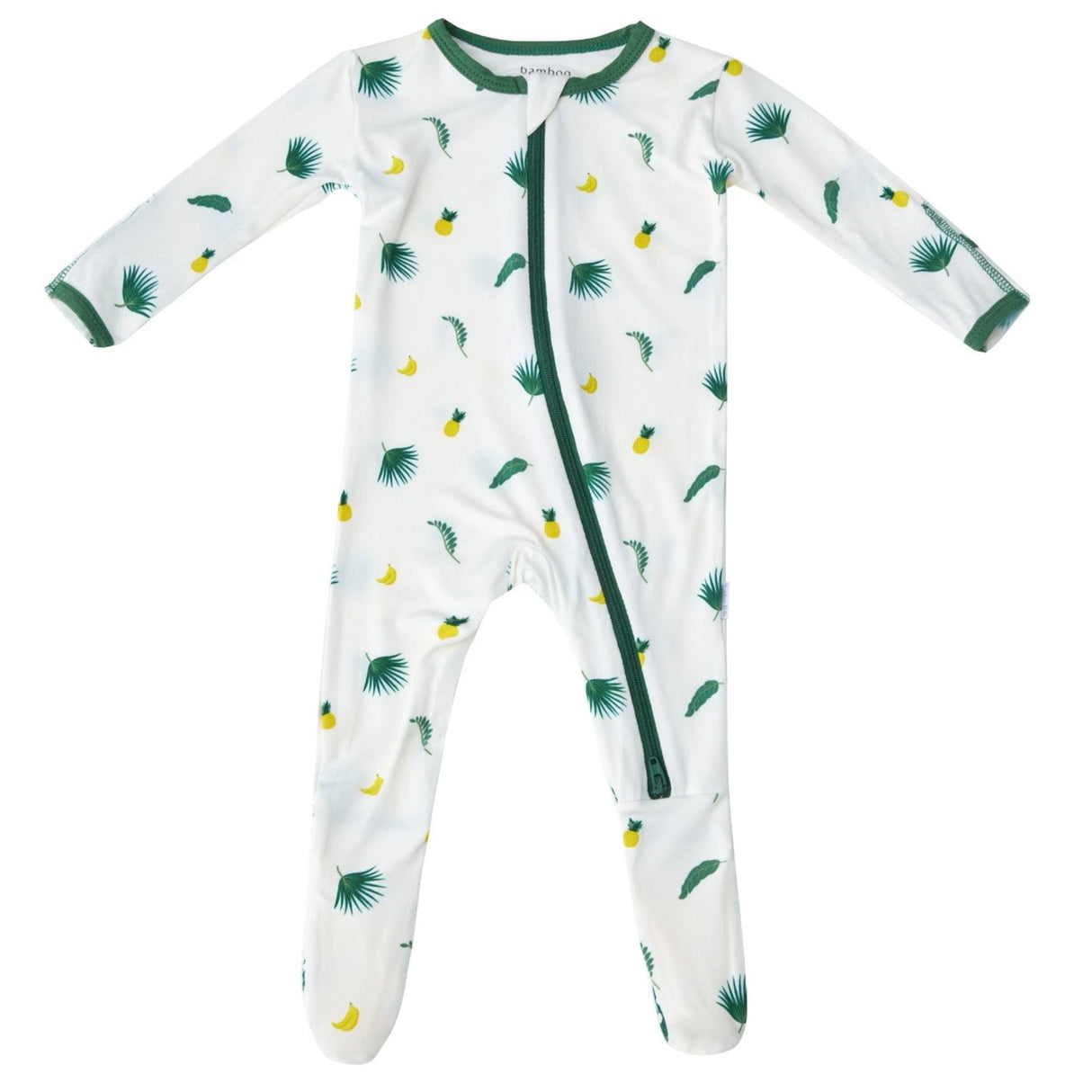 Tropical Palms Zippered Footie - HoneyBug