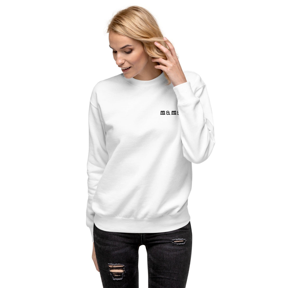 Mama. Embroidered | Premium Adult Sweatshirt - HoneyBug