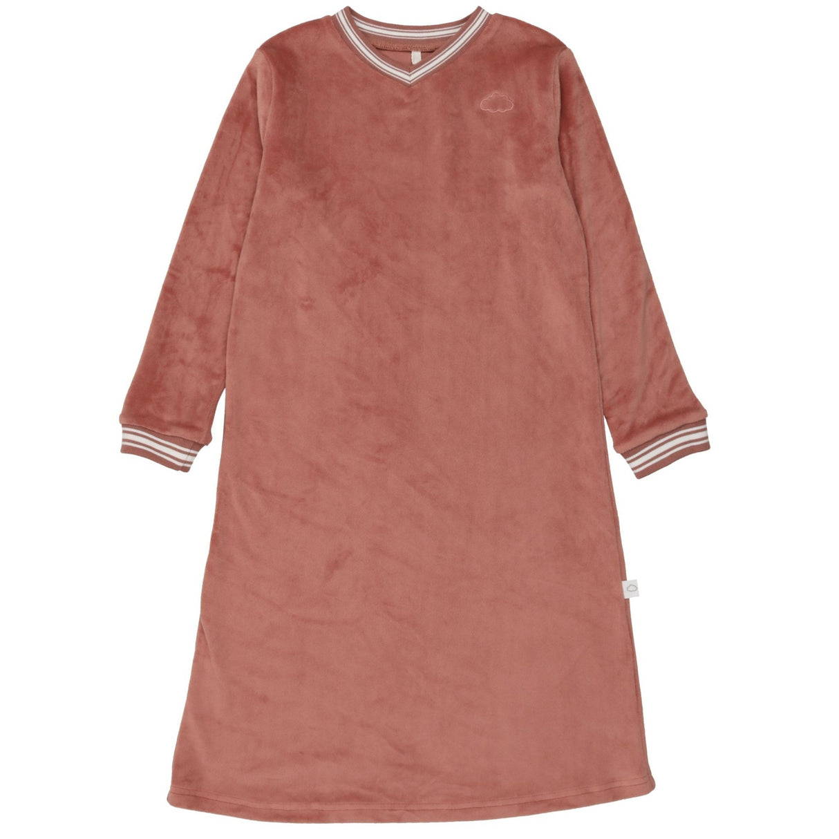 Velour Varsity Nightgown- Dusty Rose - HoneyBug