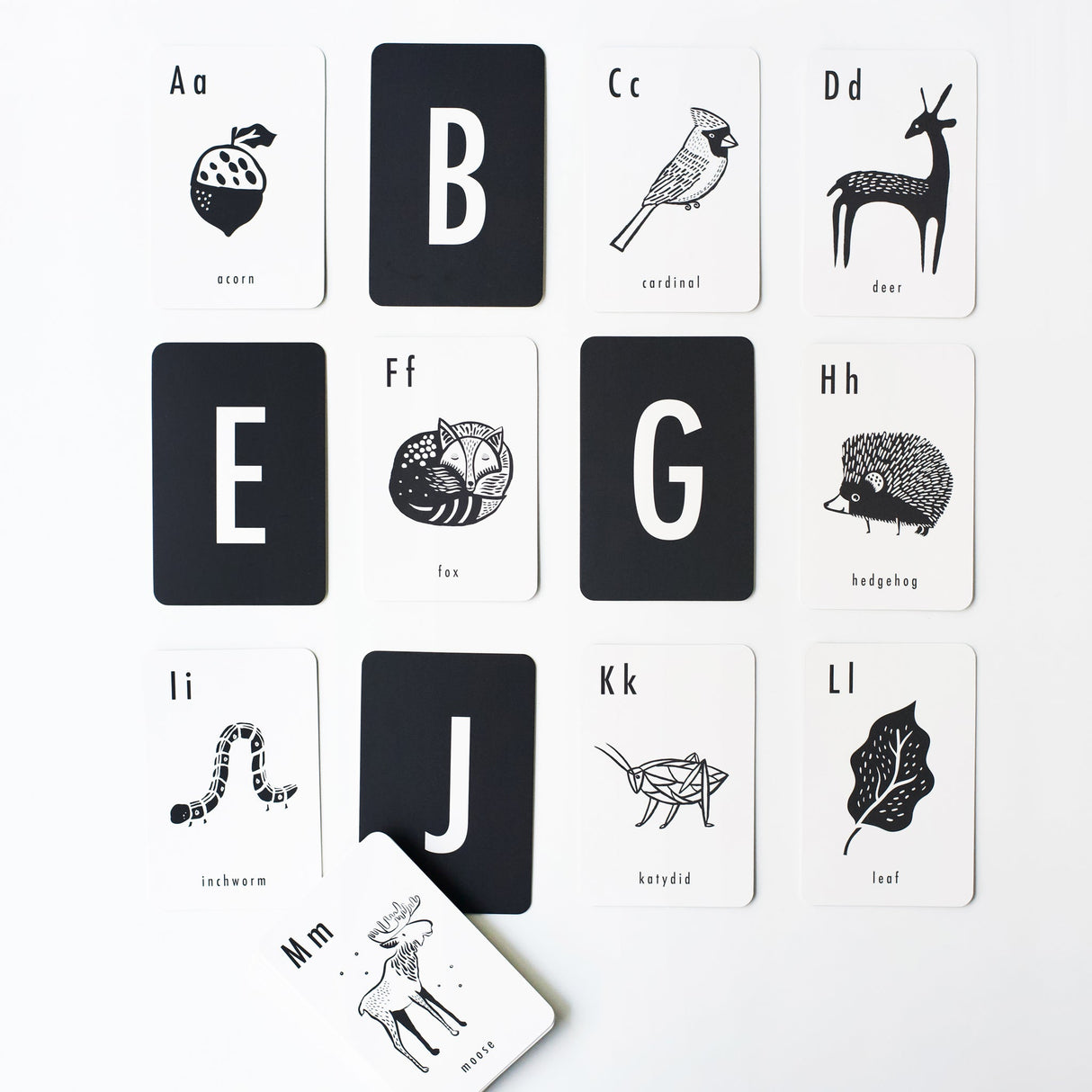 Woodland Alphabet Cards - HoneyBug