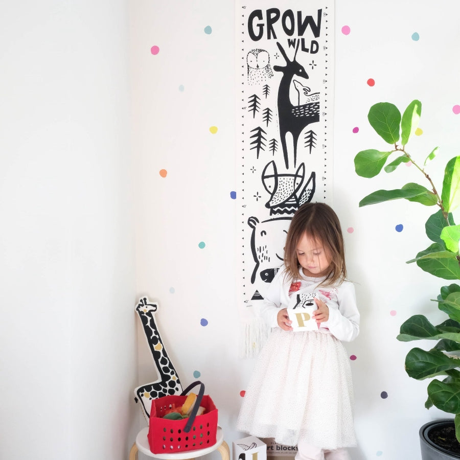 Canvas Growth Chart - Woodland - HoneyBug
