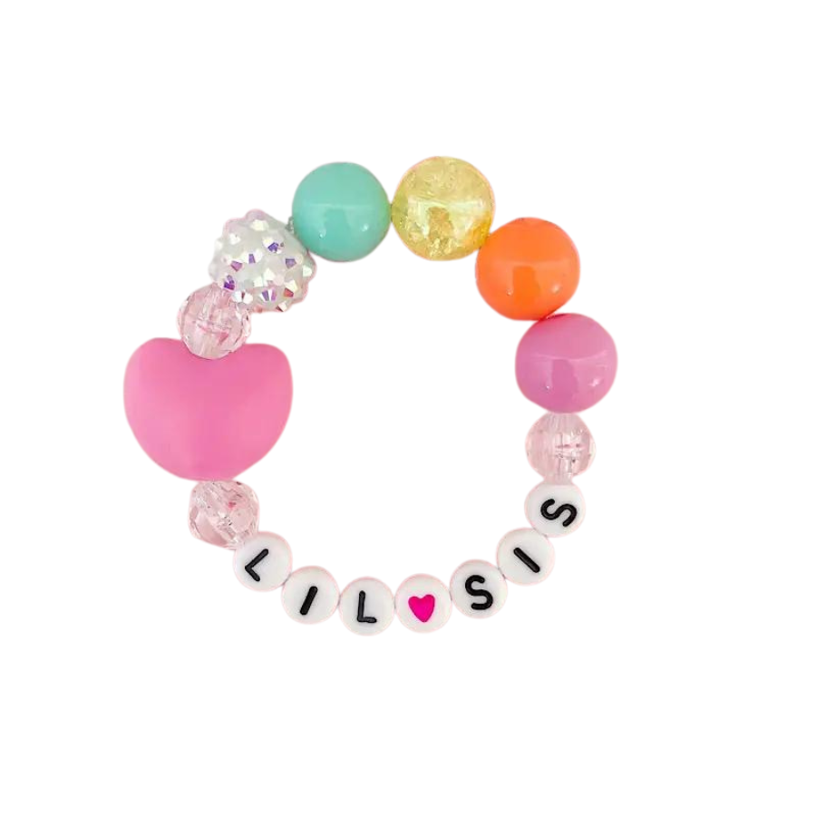 Lil Sis Silicone Heart Bracelet - HoneyBug