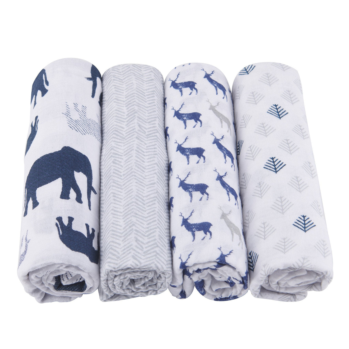 In the Wild Cotton Muslin Swaddle 4PK - HoneyBug