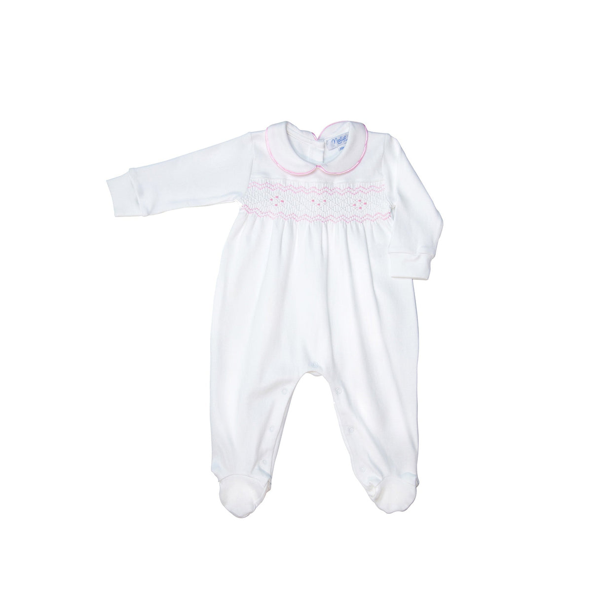 Nella Smocked Baby Girl Footie - HoneyBug