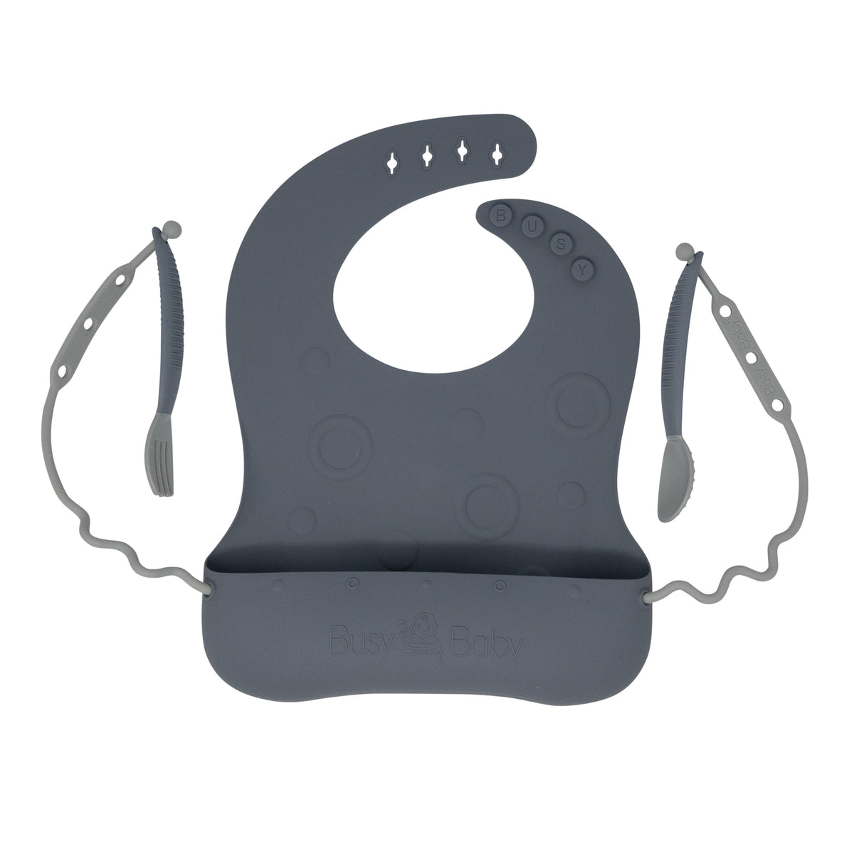 Busy Baby Bungee Bib & Utensil Set - HoneyBug