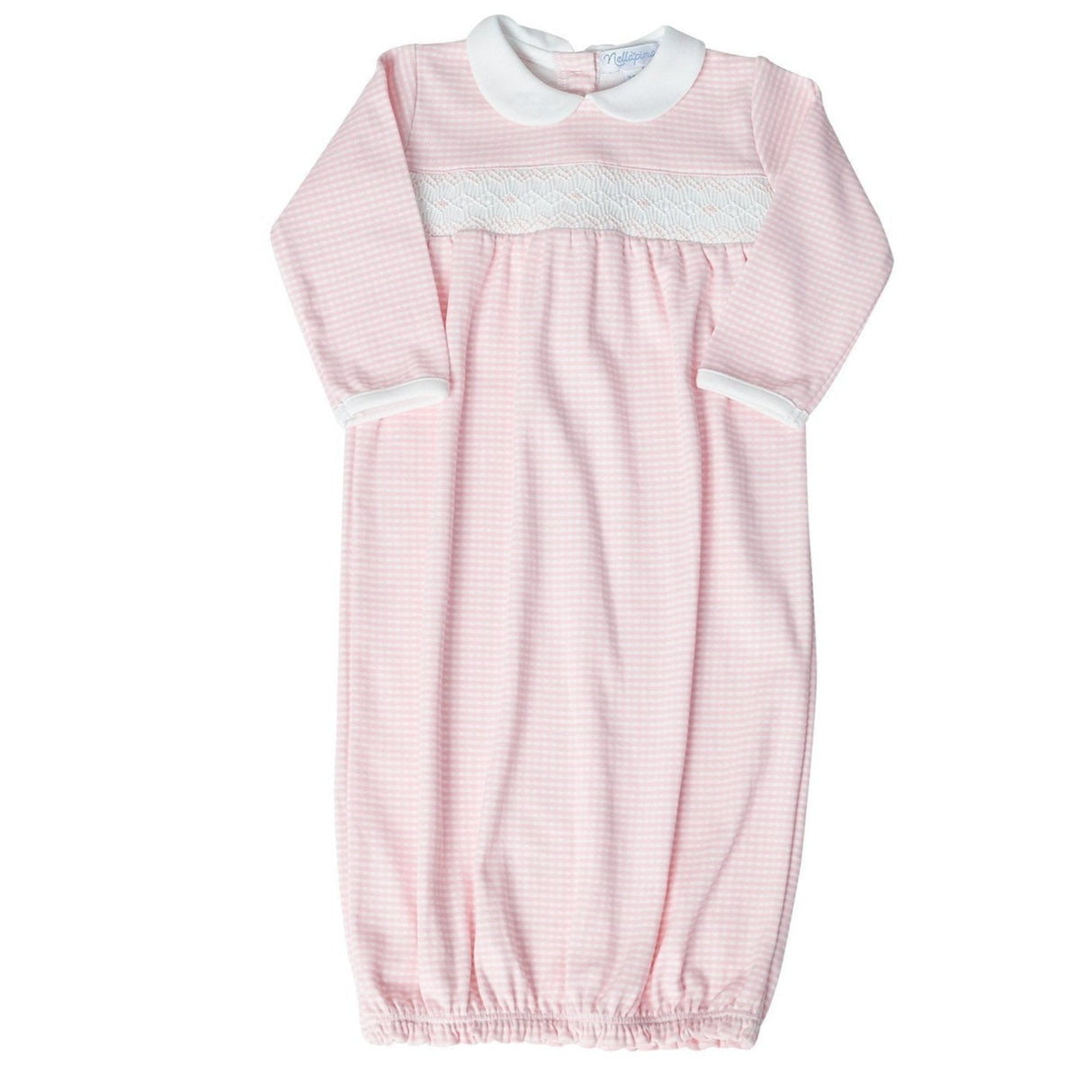 Pink Gingham Baby Gown - HoneyBug