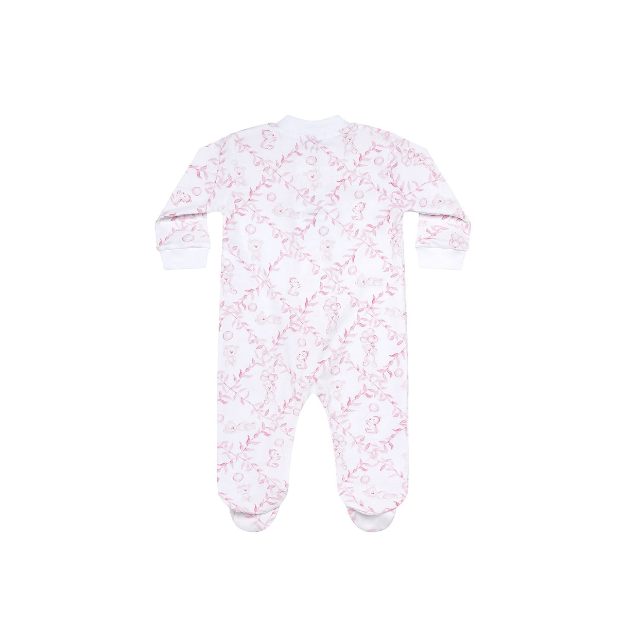 Pink Bears Trellace Zipper Footie - HoneyBug