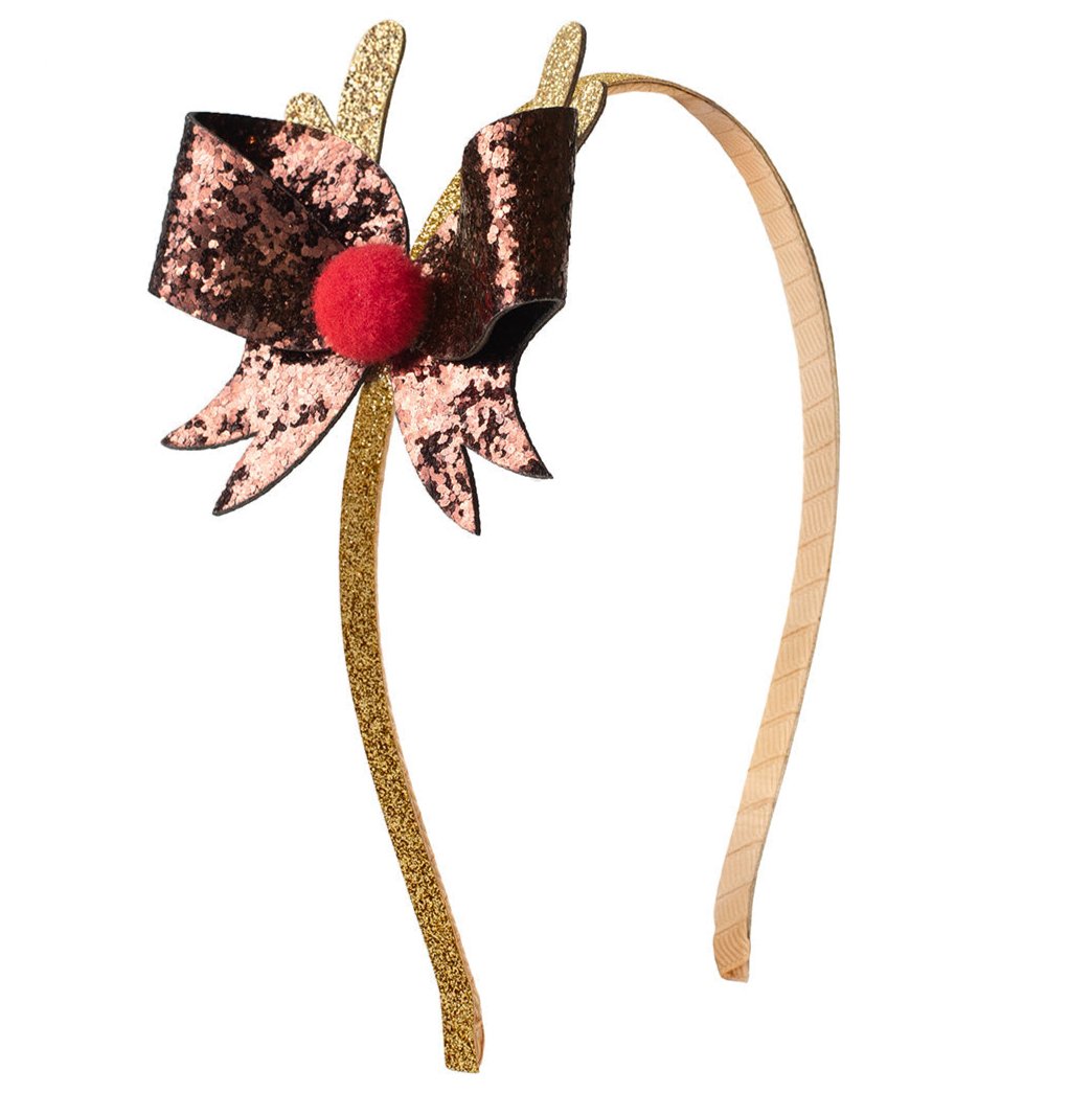 Glitter Reindeer Hard Headband - HoneyBug
