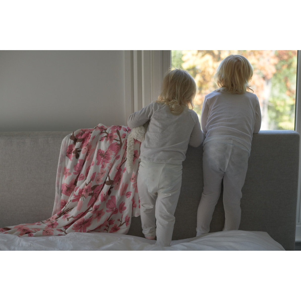 Cherry Blossom Bamboo Muslin Newcastle Blanket - HoneyBug