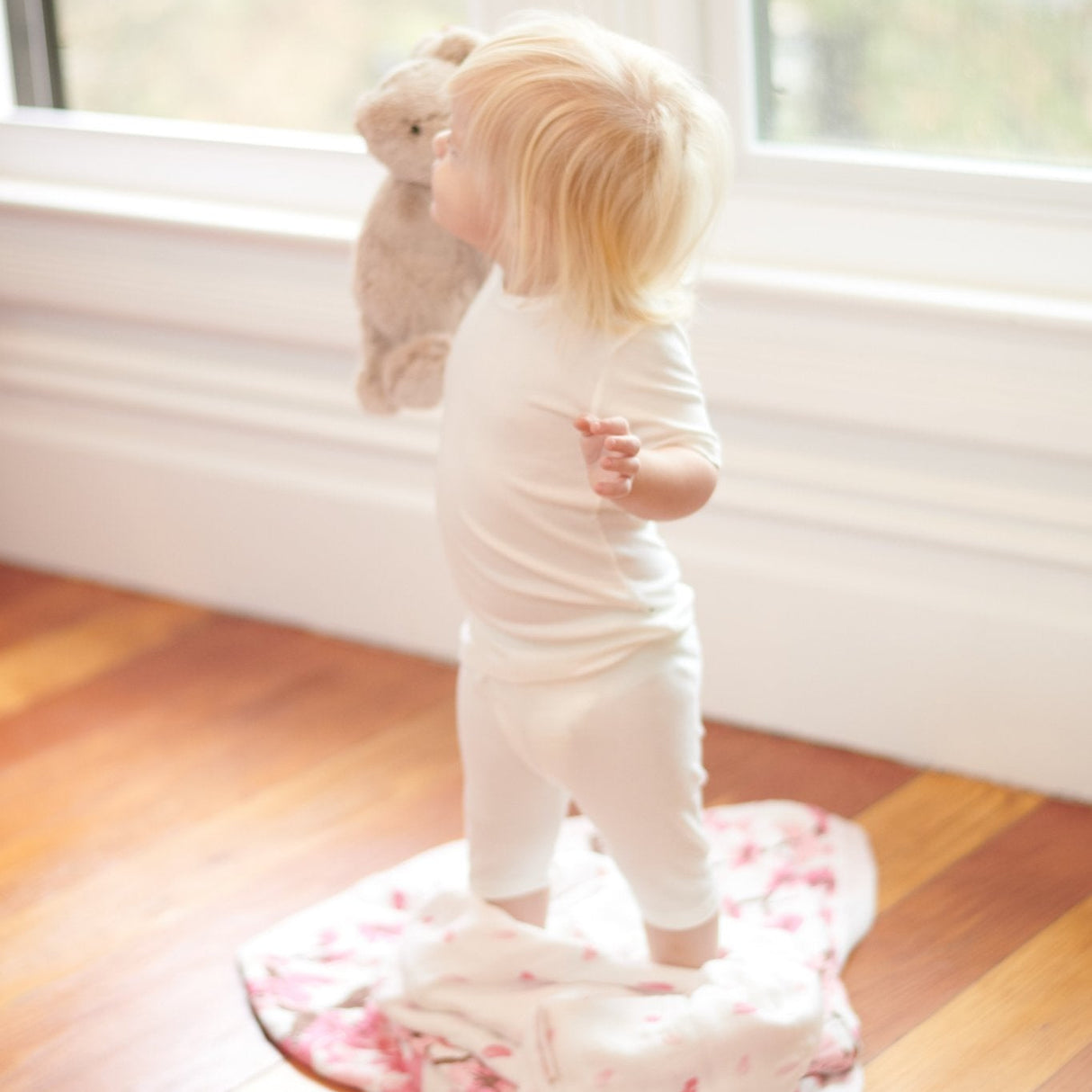 Cherry Blossom Bamboo Muslin Newcastle Blanket - HoneyBug