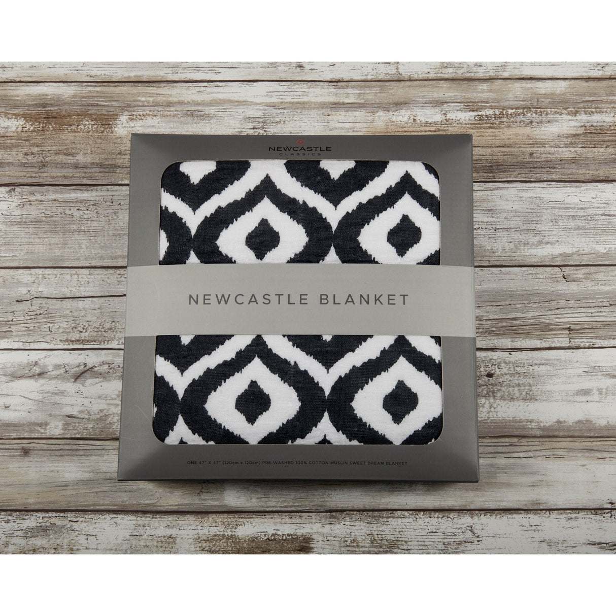 Moroccan Blue Cotton Muslin Newcastle Blanket - HoneyBug