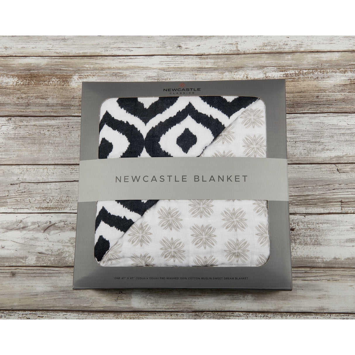 Morrocan Blue And Flower Child Cotton Muslin Newcastle Blanket - HoneyBug