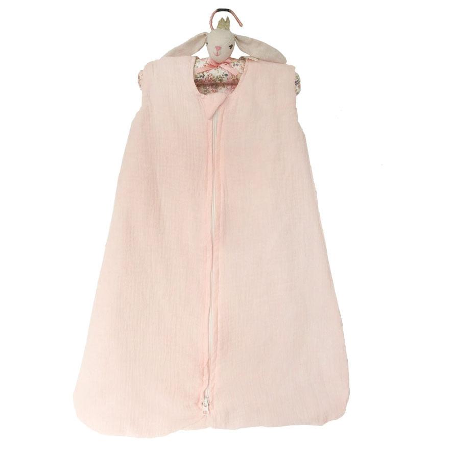 Blush Muslin Sleep Sack And Bunny Padded Hanger - HoneyBug