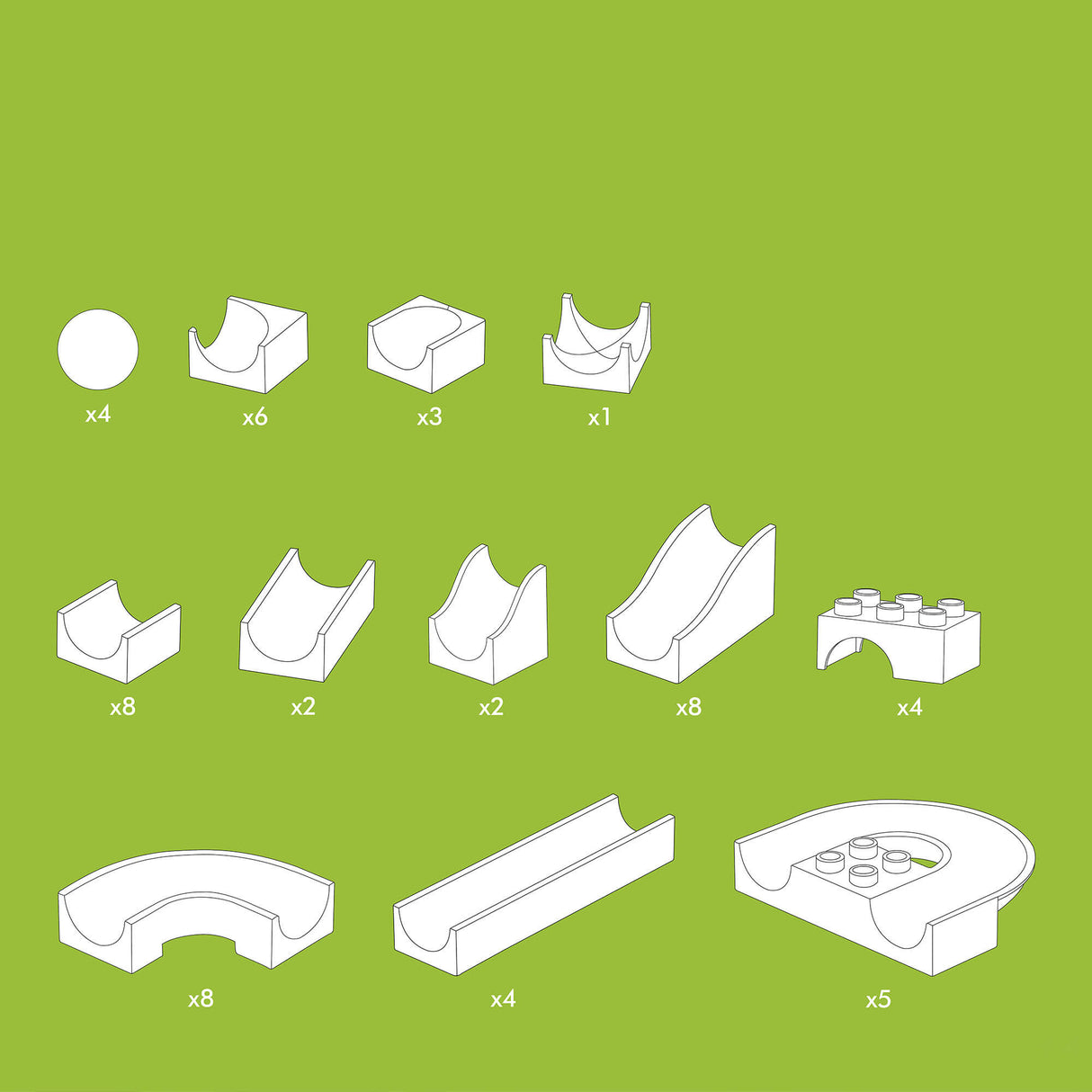 Hubelino 55-Piece Run Elements Set - HoneyBug